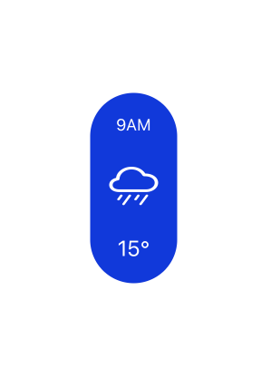 The hourly weather pill